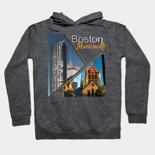 Boston Massachusetts Hoodie by TeeText